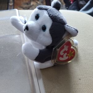 Ty Nanook Birth 11/24/1996 Plush Husky Toy - Black and White
